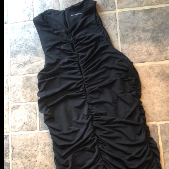 ABERCROMBIE Black Ruched Dress NWT - Picture 11 of 13